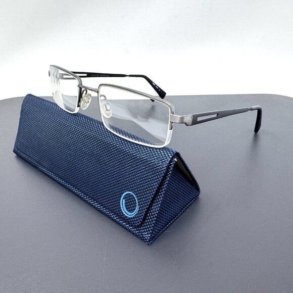 Flexon 480 Semi Rimless Eyeglasses Glasses Frames Pewter Black 54 [] 19-145